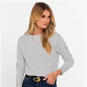Women's Gray Long Sleeve cashmere like soft sweater